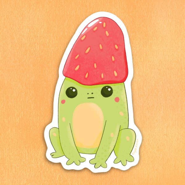 Strawberry Frog Vinyl Sticker