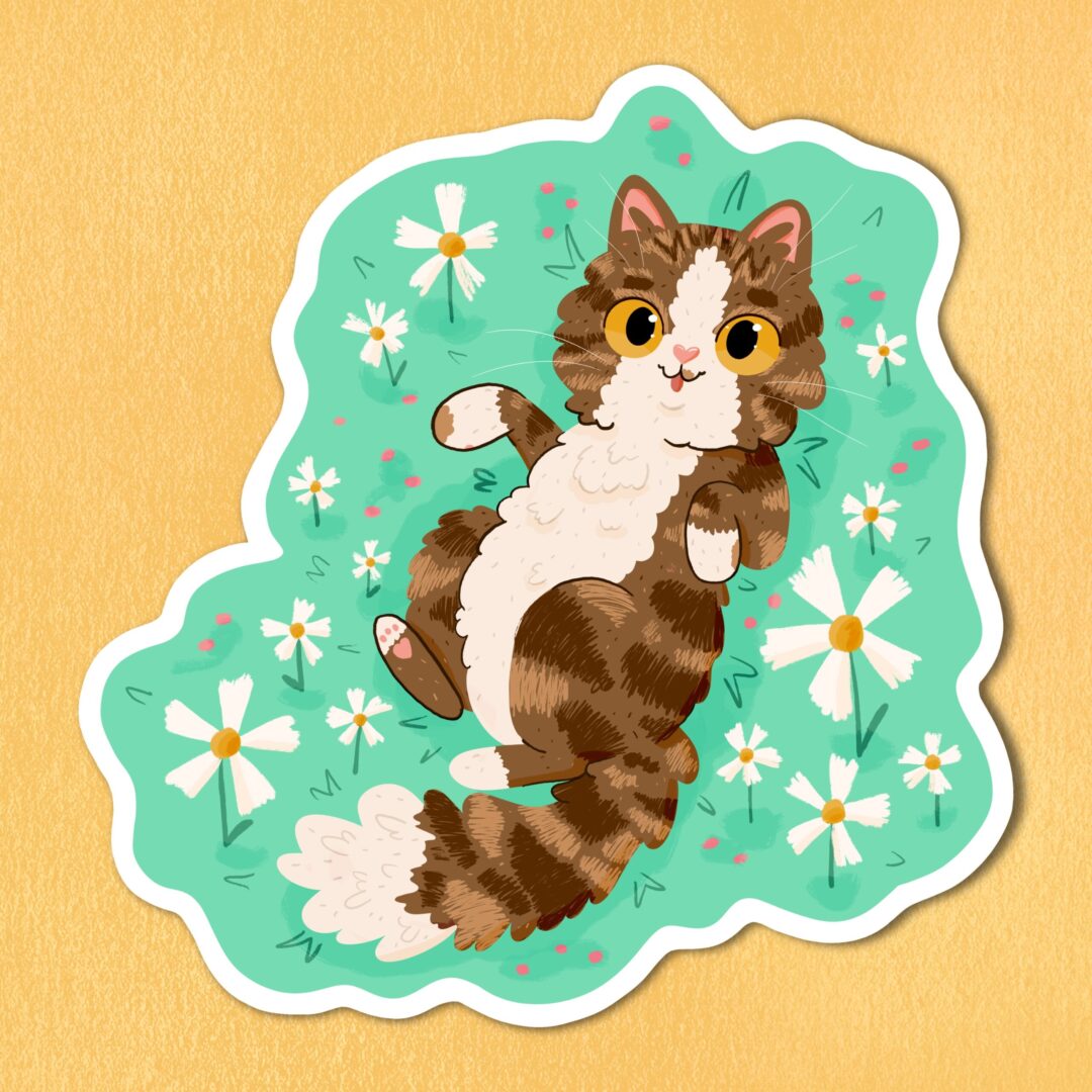 Fred in Flowers Vinyl Sticker