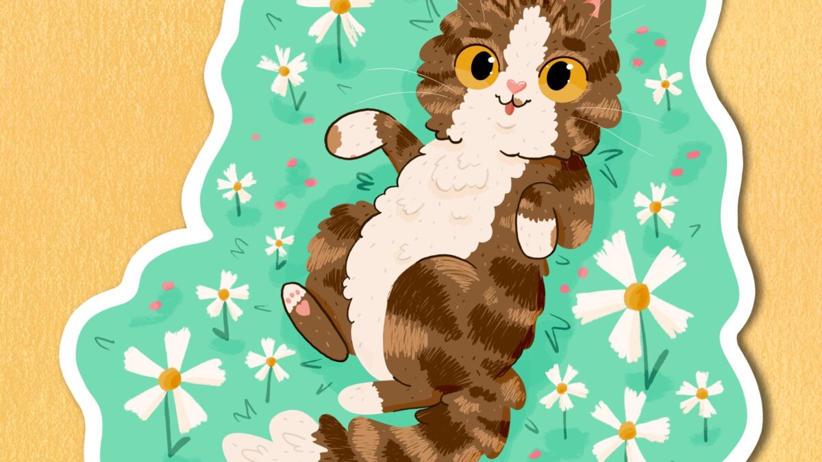 Fred in Flowers Vinyl Sticker
