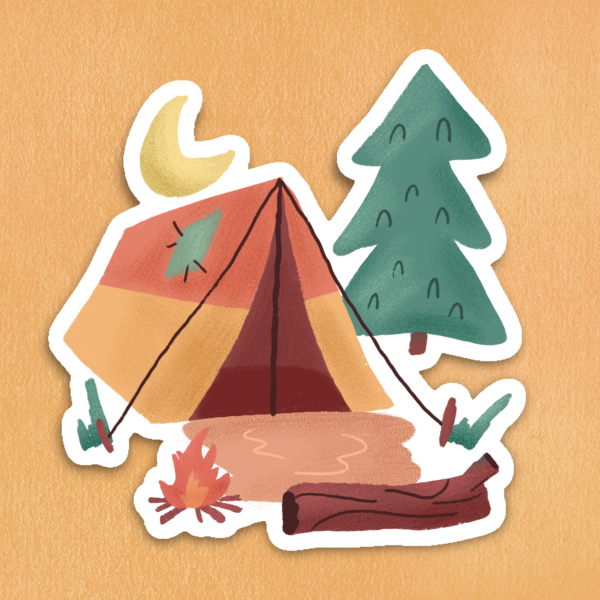 Camping Tent Vinyl Sticker