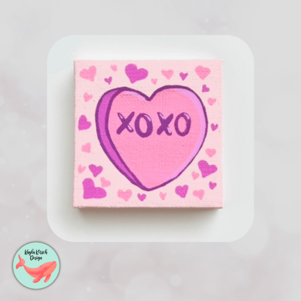Candy Heart Acrylic Painting