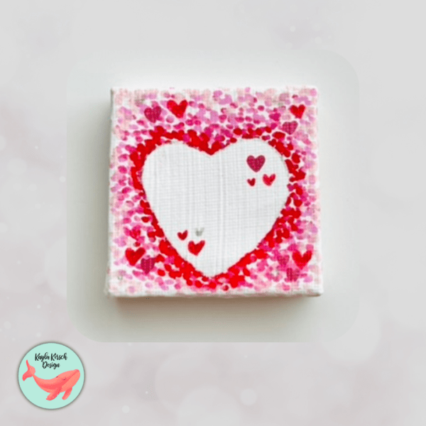 Glitter Heart Acrylic Painting